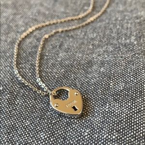 Sterling silver fossil necklace with heart